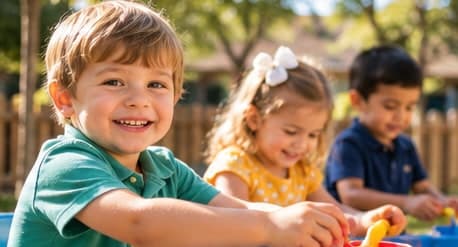 Children playing together outside